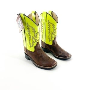 Old West Neon & Brown Cowboy Boots 12